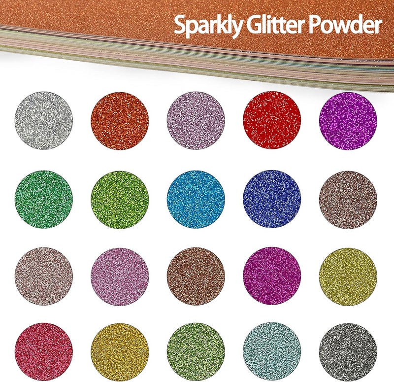 Simetufy Glitter Cardstock, 40 Sheets in 20 Colors, Premium Cardstock for Cricut, Crafts and DIY Projects, Sparkly Paper for Card Making, 250 GSM - Image 3