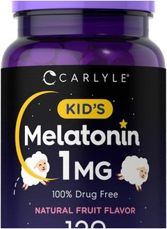 CARLYLE Carlyle Kids Melatonin 1mg | 120 Chewable Tablets | Fruit Flavor | Non-GMO, Gluten Free  - Image 1