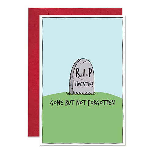 Ogeby Funny 30th Birthday Card for Him Her, Sarcastic Thirty Bday Card Gift, RIP Twenties Gone But Not Forgotten - Image 1