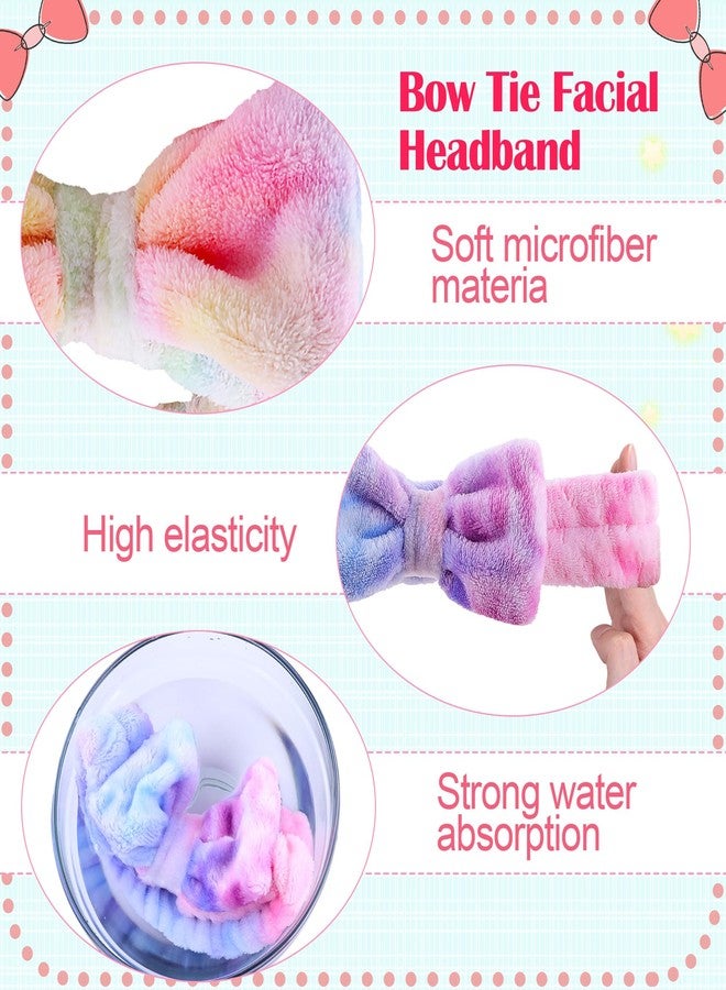 WSYUB Spa and Makeup Headband Set - Gorgeous Tie Dye Color Cosmetic Headband and Absorbent Wrist Towels for Skincare, Face Washing, and Makeup Application (6 pcs) - Image 3