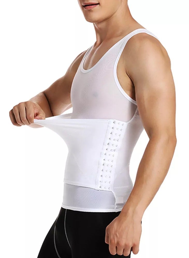 DubaiGallery Men Body Shaper Slimming Tank Top Compression Undershirt Tummy Control Vest Tee  - Image 1