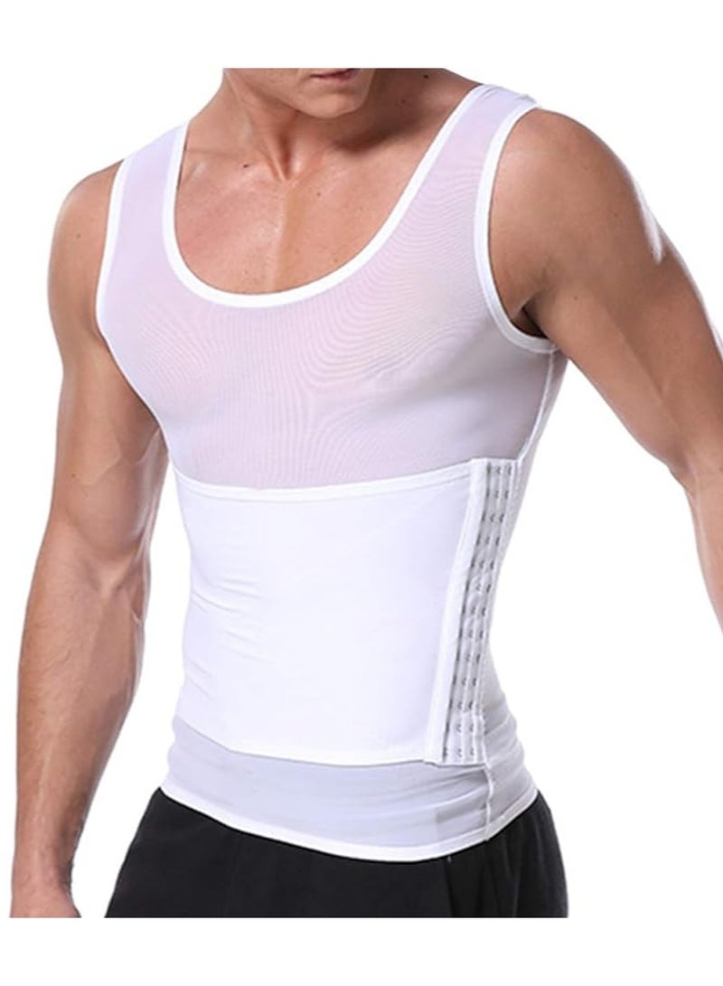 DubaiGallery Men Body Shaper Slimming Tank Top Compression Undershirt Tummy Control Vest Tee  - Image 2