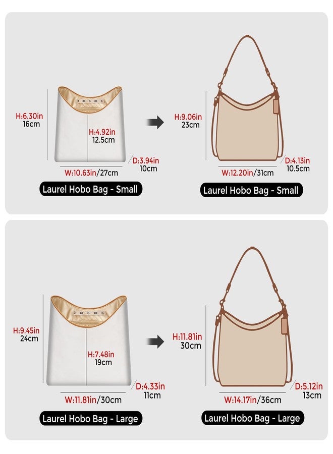 GIVLEFLY Purse Organizer Insert Fit for Laurel Large Size Tote Bag Organizer Insert with Cup Holder, Light Weight Purse Liner with Built-In Zipper Pocket (Beige Lining,Large) - Image 2