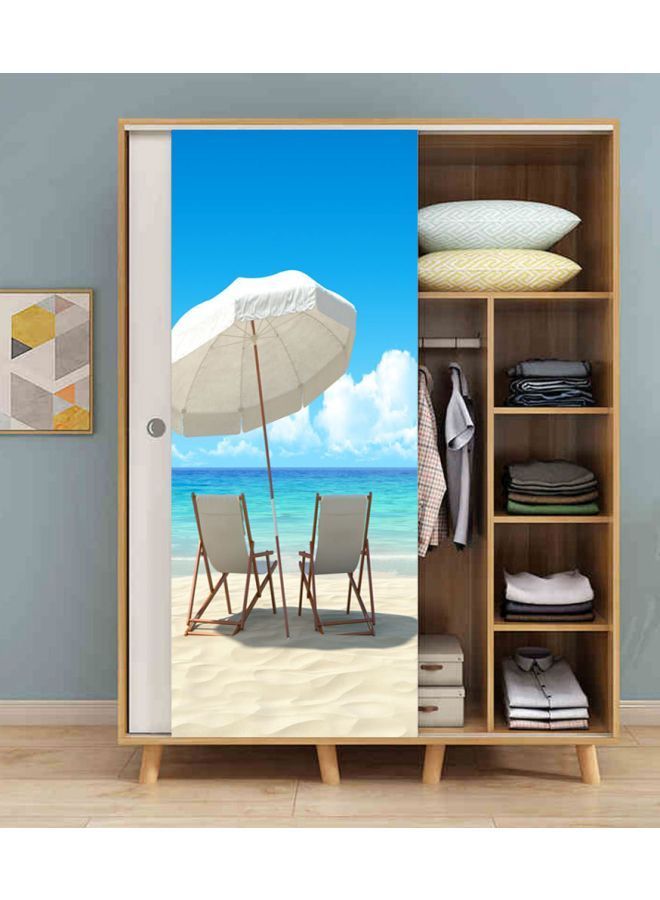 NIBEMINENT Beach Holiday Themed Decorative Sticker Blue/White/Beige 60x185centimeter - Image 1