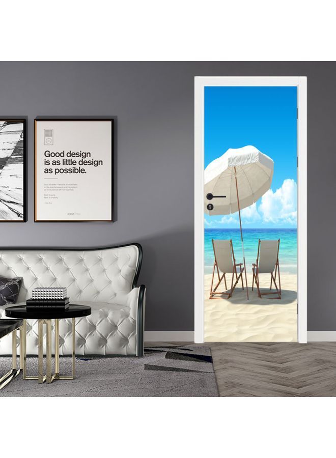 NIBEMINENT Beach Holiday Themed Decorative Sticker Blue/White/Beige 60x185centimeter - Image 3