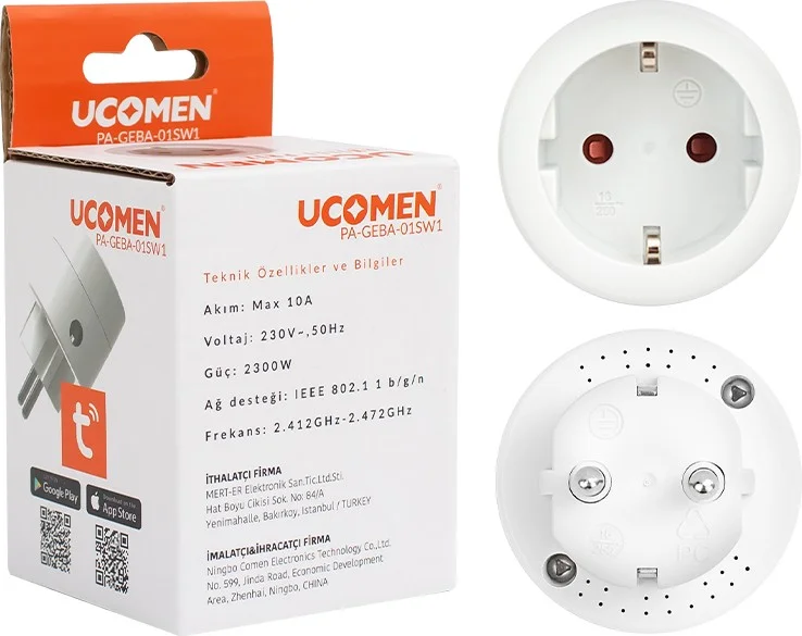AYT Ucomen 10 Amp Wifi Tuya Supported Smart Socket 220V Controllable from Mobile Phone