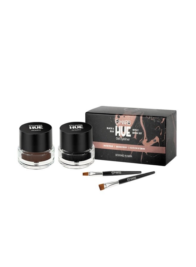 MARS 2-In-1 Hue Gel Matte Eyeliner | Waterproof & Smudgeproof Formula | Stay Upto 24 Hours | Comes With 2 Brush Set (6.0 Gm) (Black & Brown) - Image 2