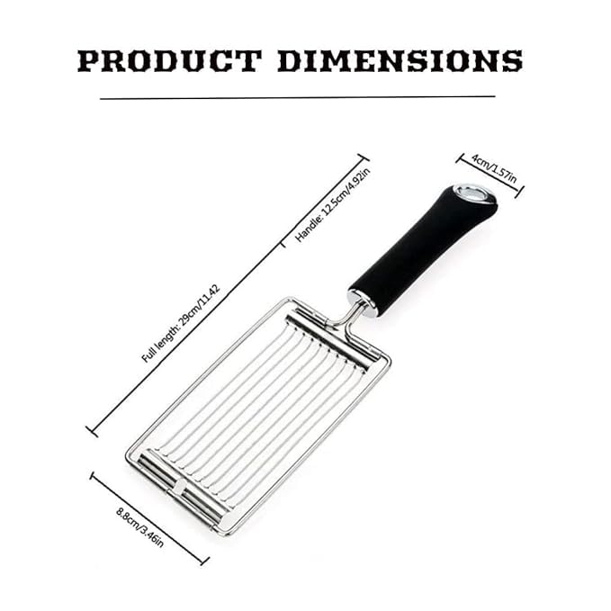 MIXEN Stainless Steel Luncheon Meat Cutter Handheld Tomato Slicer Luncheon Meat Cutter Tomato Slicer Fruits Cutter Luncheon Meat Slicer with Handle Cheese Boiled Egg Ham Tomato Slicing Knife - Image 2
