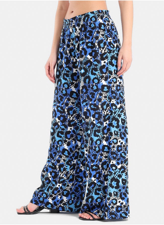 Clue Blue Leopard Printed Pants  - Image 2