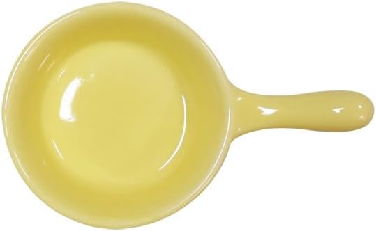Albedel Yellow 6 pcs Porcelain Soy Sauce Dish Ceramic Dip Dipping Mini Small Bowls Plate 101 oz wHandle for Dinner Baking BBQ and Cooking - Image 2