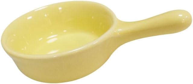 Albedel Yellow 6 pcs Porcelain Soy Sauce Dish Ceramic Dip Dipping Mini Small Bowls Plate 101 oz wHandle for Dinner Baking BBQ and Cooking - Image 3