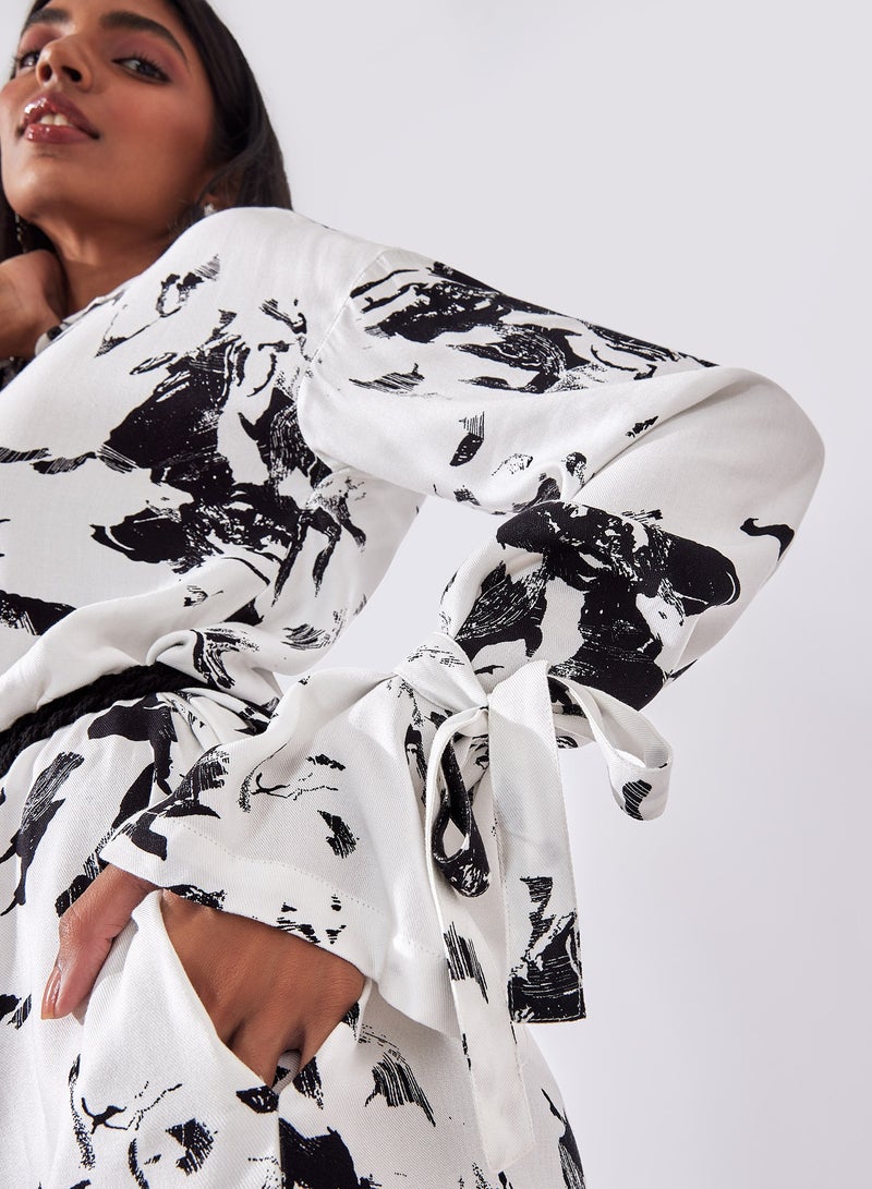 ذا ليبل لايف فستان قميص بطبعة مجردة - Image 4