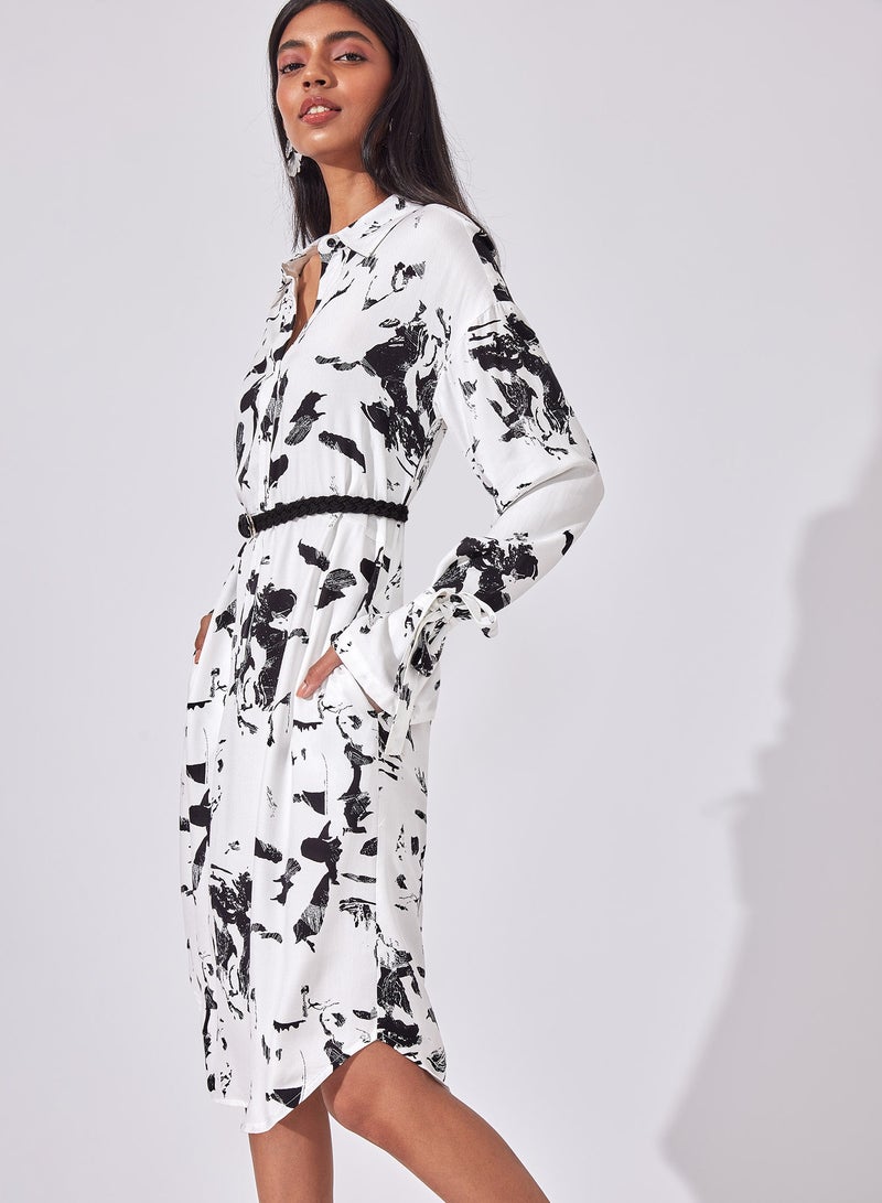 ذا ليبل لايف فستان قميص بطبعة مجردة - Image 5