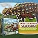 Genius Games Ankylosaurus Dinosaur Jigsaw Puzzle 100Piece Double Sided Floor Puzzle with GlowinTheDark Skeleton On Other Side 4 FT Scientifically Accurate Dino Illustration Educational Toy for Kids - Image 4