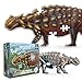 Genius Games Ankylosaurus Dinosaur Jigsaw Puzzle 100Piece Double Sided Floor Puzzle with GlowinTheDark Skeleton On Other Side 4 FT Scientifically Accurate Dino Illustration Educational Toy for Kids - Image 2