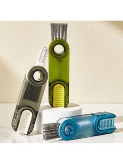 FALMER 3pcs U-Shaped Brush with 3 Functions for Cleaning Baby Cup and Bottle Lids from Bacteria (Blue-Gray-Green)  - Image 5