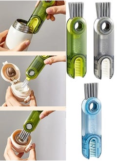 FALMER 3pcs U-Shaped Brush with 3 Functions for Cleaning Baby Cup and Bottle Lids from Bacteria (Blue-Gray-Green)  - Image 4
