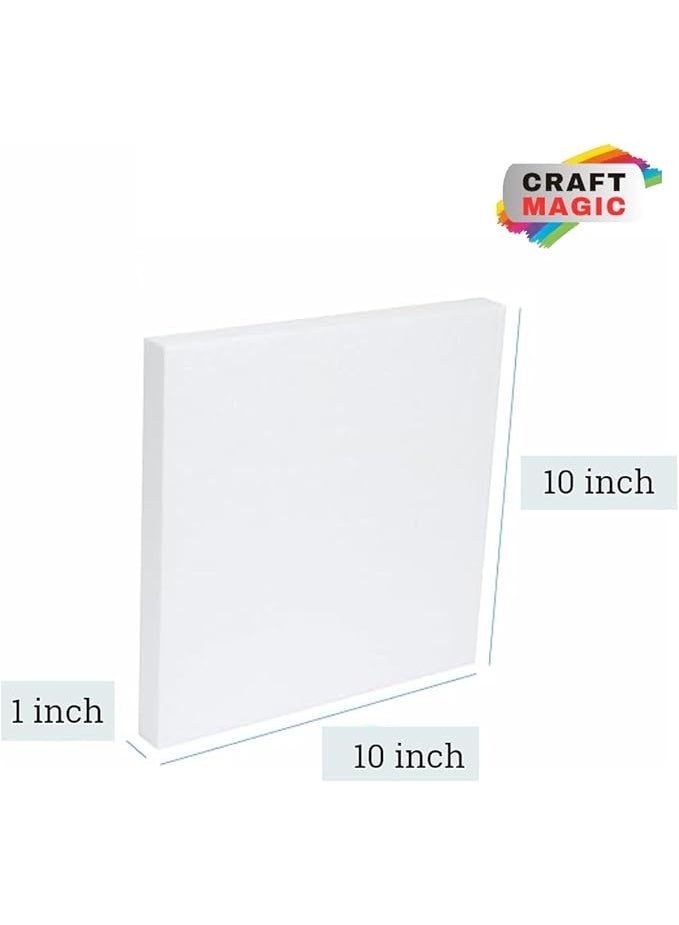 كرافت ماجيك مجموعة من 4 كتل من الفوم الحرفي 10×10×1 بوصة | ألواح بوليسترين أبيض ستايروفوم / ثيرموكول للفن والنحت، الحرف اليدوية، تنسيقات الزهور والمشاريع المدرسية - Image 3