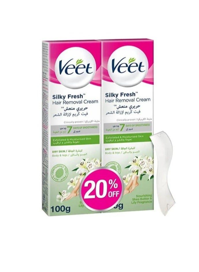 Veet Dry Skin Hair Removal Cream 100g Pack Of 2  - Image 1
