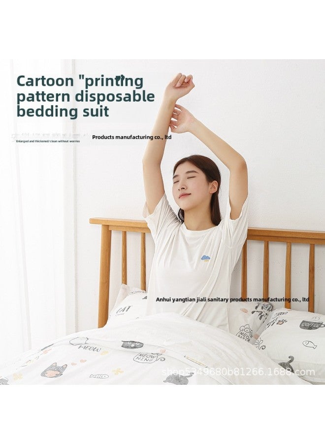 Travel Disposable Sleeping Bag Summer Single Double Hotel Dirty Bed Sheet Portable Quilt Cover Travel Cotton Quilt Cover-Color:Pillowcase: 50*80cm 2 1 Pack - Image 2