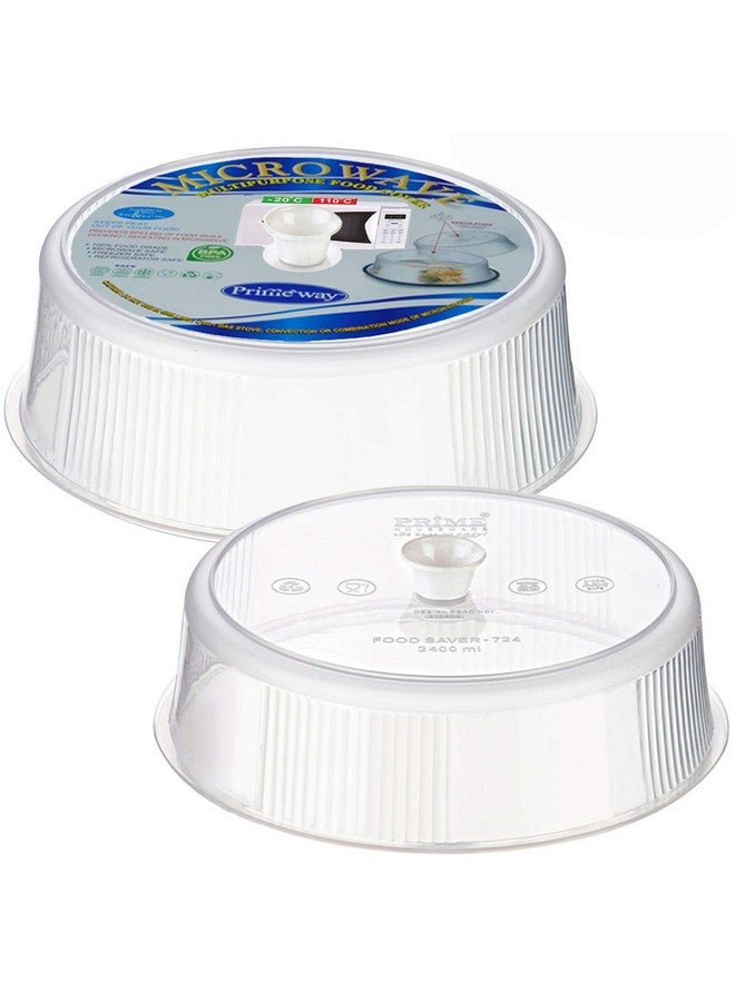 Primeway غطاء ميكروويف بلاستيكي من برايمواي® لحماية الطعام من التبخر، 8.25" و 9.5"، 2 قطعة، شفاف واضح - Image 1