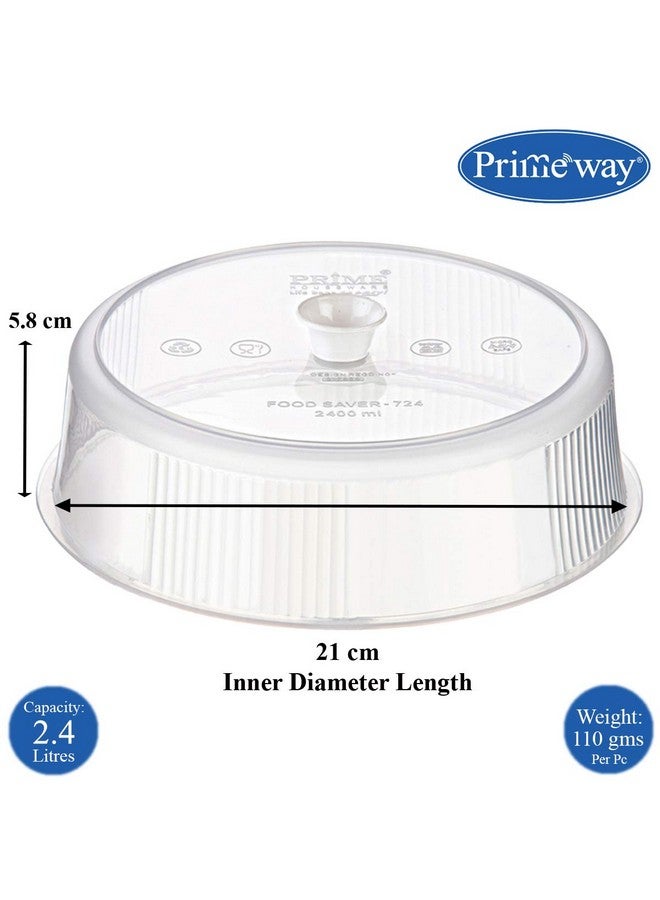 Primeway غطاء ميكروويف بلاستيكي من برايمواي® لحماية الطعام من التبخر، 8.25" و 9.5"، 2 قطعة، شفاف واضح - Image 5