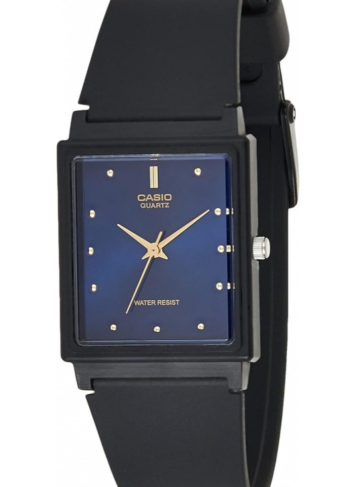 كاسيو Casio MQ-38-2ADF Men's, Casual, Blue Gold Dial, Black Band - Image 1