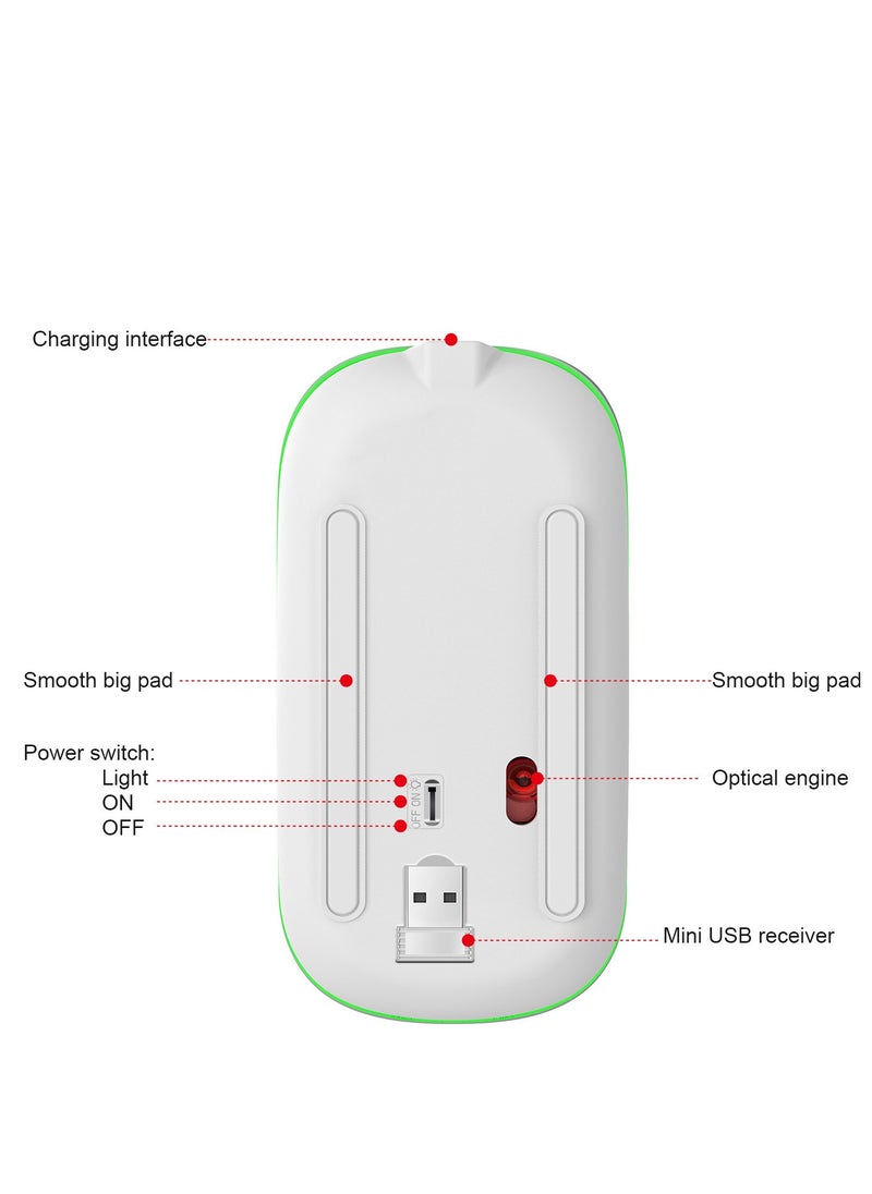 2.4G 600mAh true M-40, colorful luminous wireless mouse, silent ultra-thin wireless mouse black, universal for laptop desktop computers