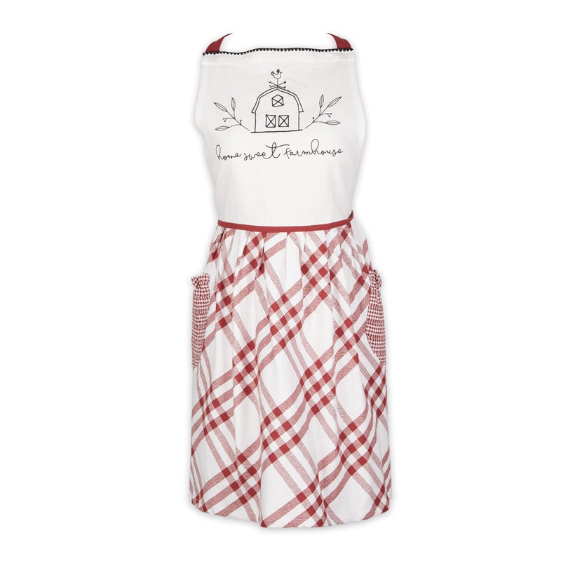 EL: TEXTILES BARN RED HOME SWEET FARMHOUSE APRON  - Image 2