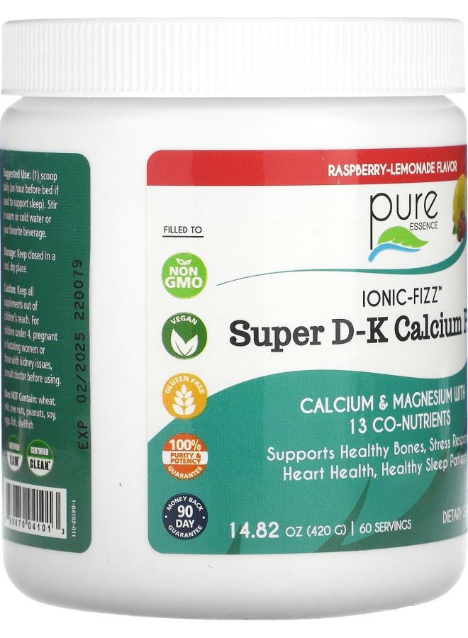 Pure Essence Ionic-Fizz Super D-K Calcium Plus Raspberry Lemonade 14.82 oz (420 g) - Image 2
