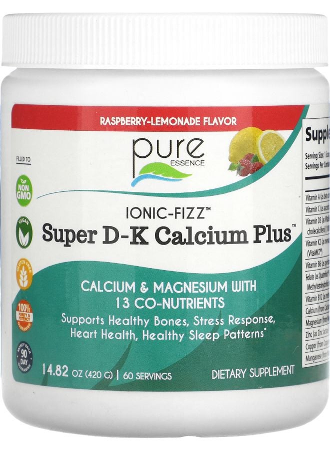 Pure Essence Ionic-Fizz Super D-K Calcium Plus Raspberry Lemonade 14.82 oz (420 g) - Image 1