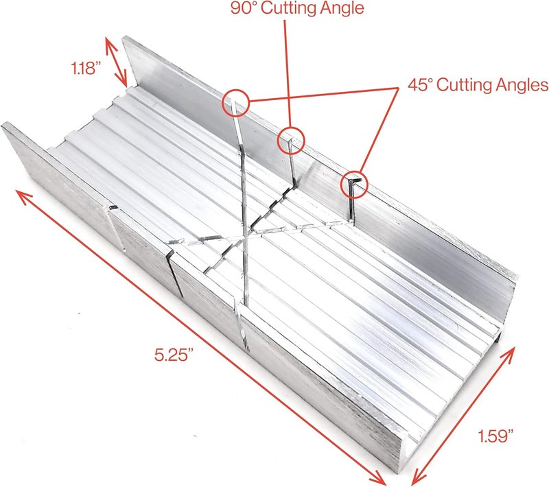 صندوق الزاوية المعدني من Excel Blades - هيكل من الألومنيوم والصلب - صنع في الولايات المتحدة الأمريكية - صندوق زاوية صغير بحجم 6 بوصات - منشار زاوية معدني بزاويتين للقطع - مثالي لقطع الخشب والمعادن اللينة - Image 2