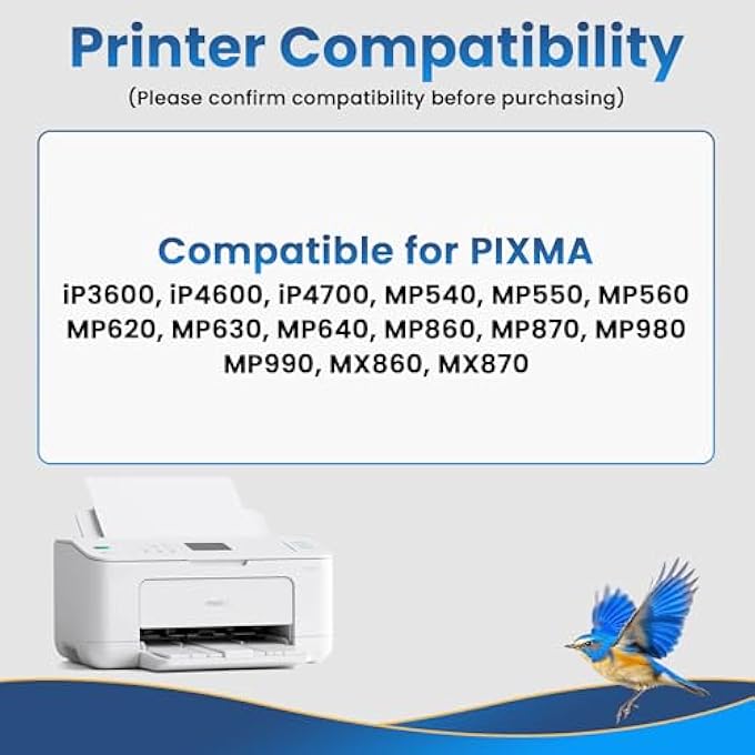 CLI-521 PRINTER CARTRIDGES COMPATIBLE WITH CANON PGI-520 CLI-521 PRINTER CARTRIDGES FOR CANON PIXMA IP3600 IP4600 IP4700 MP540 MP550 MP560 MP620 MP630 MP640 MP980 MP990 MX8600 MX870 (6 PACK) - Image 3