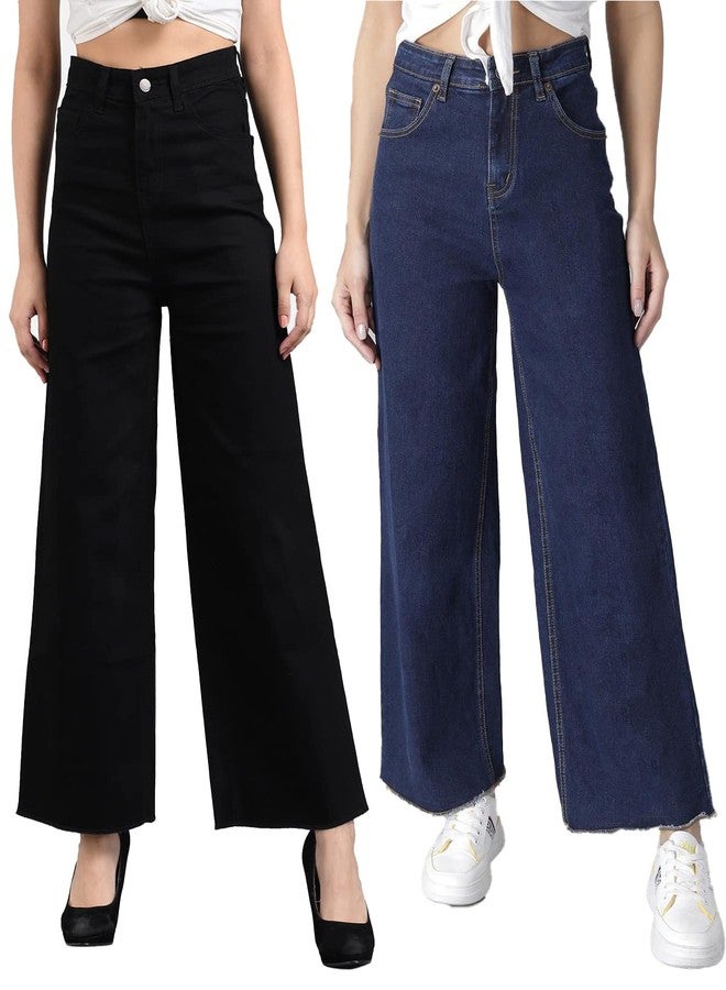 KOTTY Women Flared High Rise Multicolor Jeans (Pack of 2) - Image 1