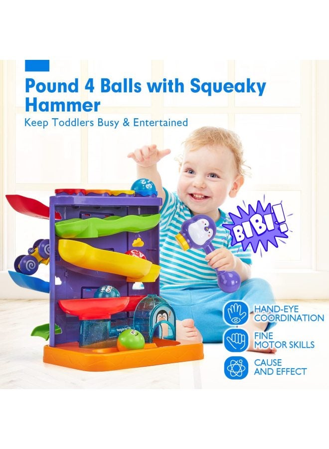 Export E-commerce Kidsren Infants And Young Kidsren Knocking Penguin Slide Inertia Car Knocking Toy-Color:1 Car + 4 Balls  - Image 2