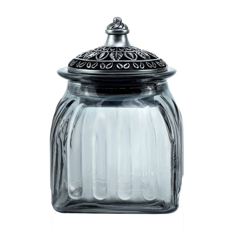 SOCOSY Vintage Crystal Glass Candy Jar with Lid Food Jar Nut Jar Jewelry Box Wedding Candy Buffet Jars Kitchen Storage Assorted Color 24 oz
