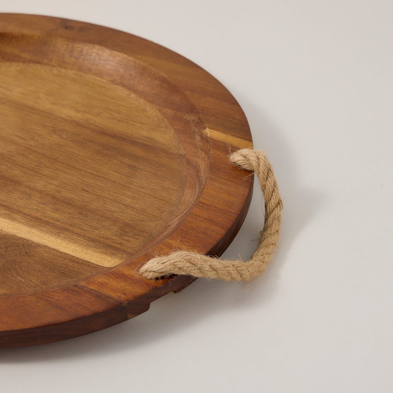 Alberto acacia wood round tray 35*35*4 cm - Image 3