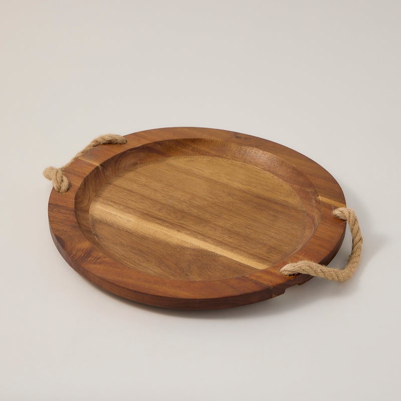 Alberto acacia wood round tray 35*35*4 cm - Image 1