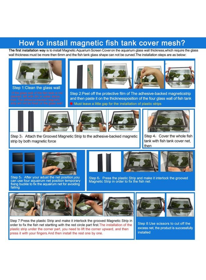 NestBasics Magnetic Aquarium Anti-Jumping net Cover mesh to Protect Fish Jumping Out of Fish Tank - Image 2