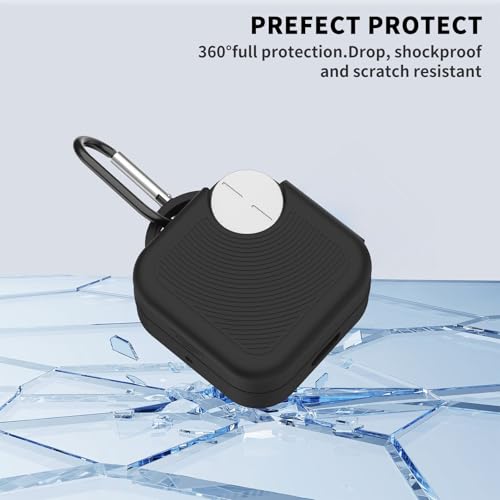 Wacanc Silicone Cover Case for CMF Buds Pro 2,Protective Earbuds Sleeve Compatible with CMF by Nothing Buds Pro 2,Shockproof Scratch-Resistant Protective Case with Carabiner (Black) - Image 3