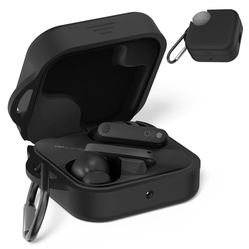 Wacanc Silicone Cover Case for CMF Buds Pro 2,Protective Earbuds Sleeve Compatible with CMF by Nothing Buds Pro 2,Shockproof Scratch-Resistant Protective Case with Carabiner (Black) - Image 1
