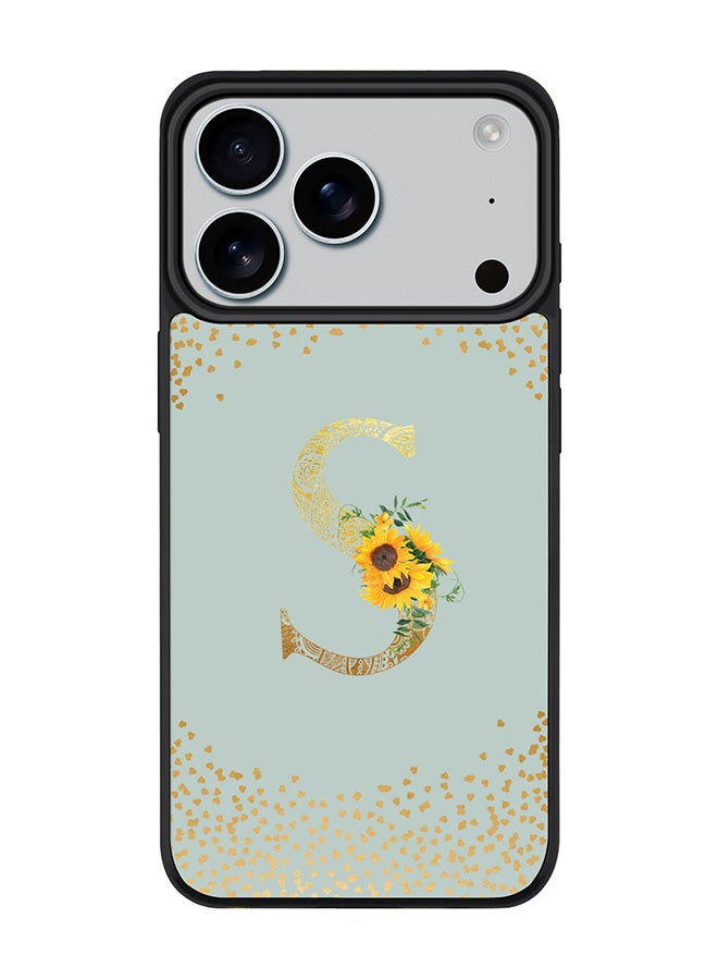 Stylizedd iPhone 17 Pro Case, [Compatible with MagSafe] Slim Magnetic cover Phone Case iPhone 17 Pro -Custom Floral Monogram - S  (Light Grey ) - Image 1