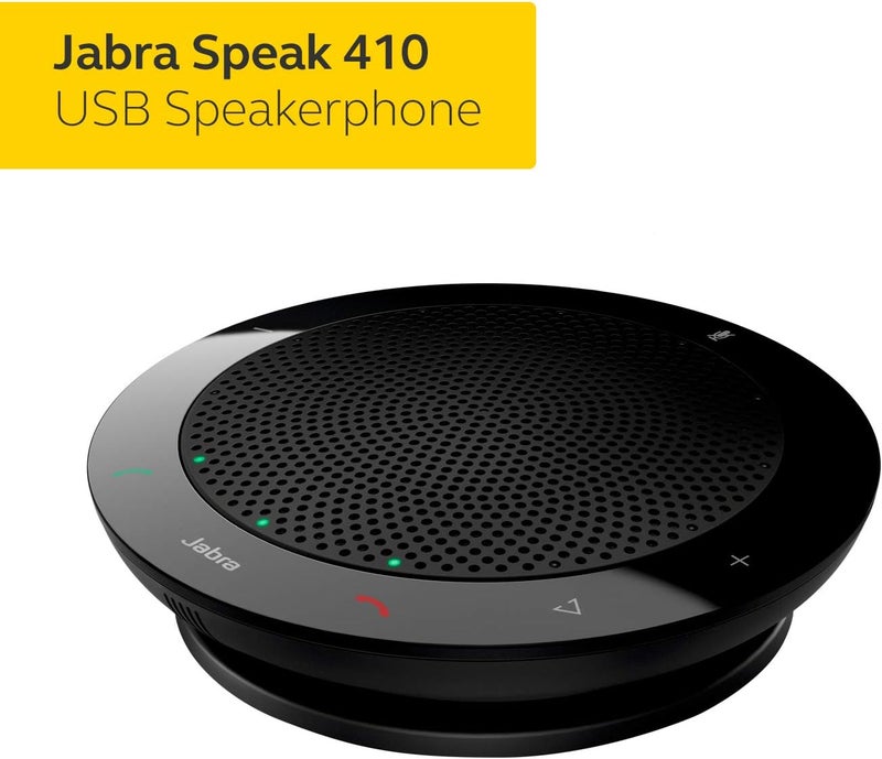 Jabra Speak 410 Speaker Phone - Unified Communications Optimised Portable Conference Speaker with USB - Plug-And-Play Connectivity with Computers - Image 2
