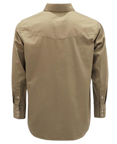 BOCOMAL FR Flame Resistant Shirts Fire Retardant Welding Shirts Snaps Fastener NFPA2112 7.5oz Khaki Men's Welder Shirt - Image 3