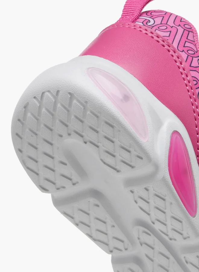 Barbie Printed Light-Up Sneakers with Hook and Loop Closure