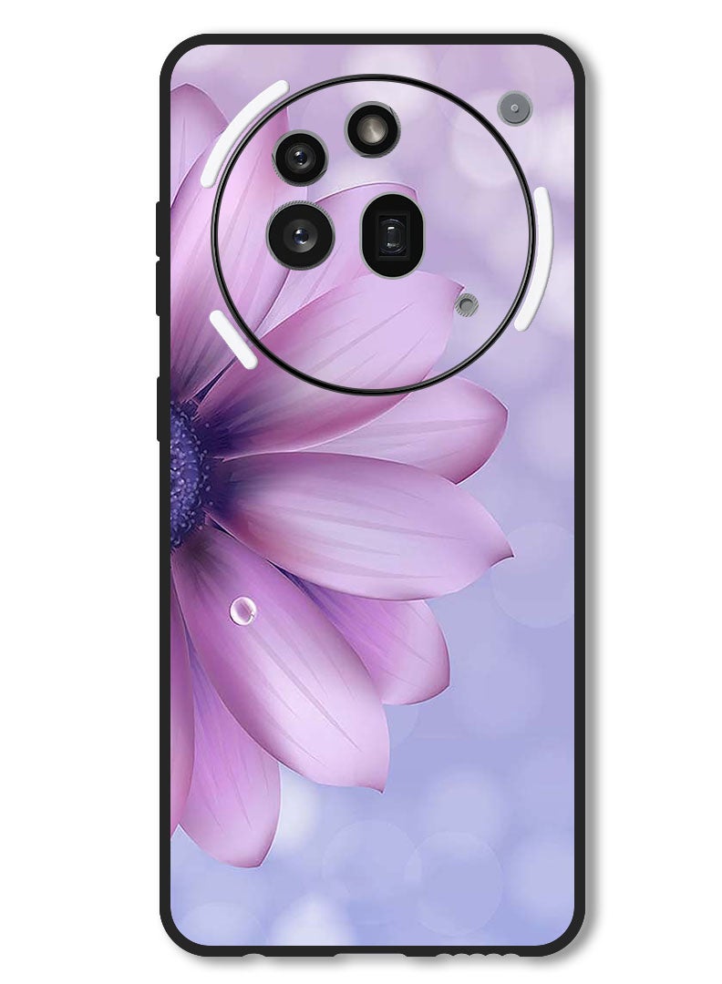 Theodor Case Compatible with Nothing Phone 3a Pro Protection Shockproof Bumper Cover Purple Flower - Image 1