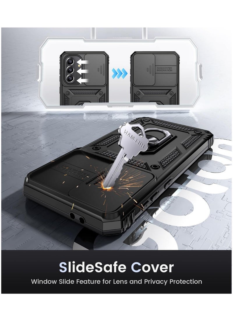 [1+1 Sets] For Samsung Galaxy A56/A36 5G Case & Screen Protector Slide Camera Cover with Magnetic Car Mount Tempered Glass Screen Protector  - Image 3