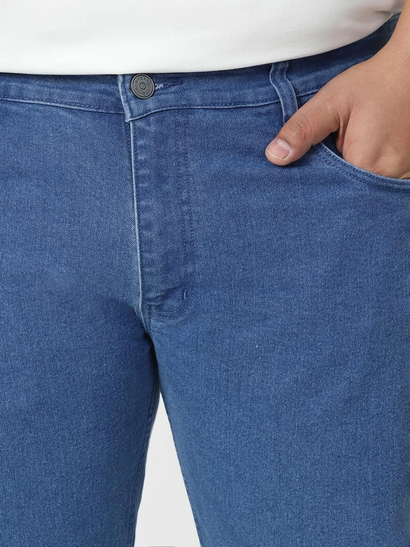 Urbano Fashion  Urbano Plus Men's Light Blue Regular Fit Denim Jeans Stretchable  | Best Price UAE