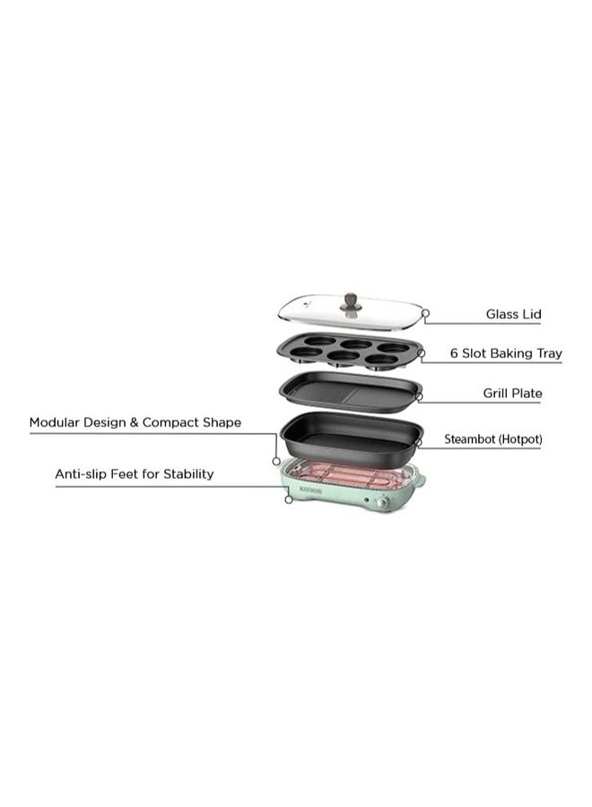 BLACK+DECKER Multi-Function Grill With Dual Pattern Grill Plate 1400 W GMF1400-B5 Black - Image 4