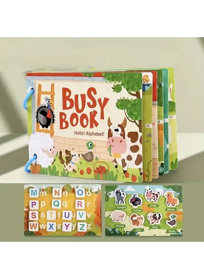Farm Animals Busy Book For Kids 3 Years Educational Learning Activity Toy - Image 4
